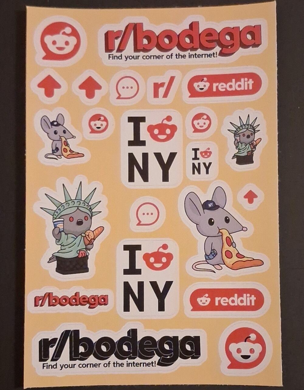 Reddit NYC pop-up r/bodega Snoo Logo Vinyl Sticker Sheet Set